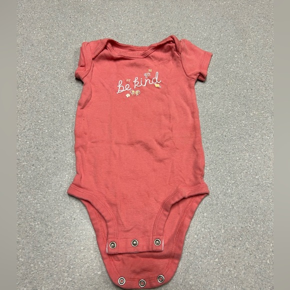 Carters baby girl 9 month orange “be kind” onesie - Picture 1 of 4